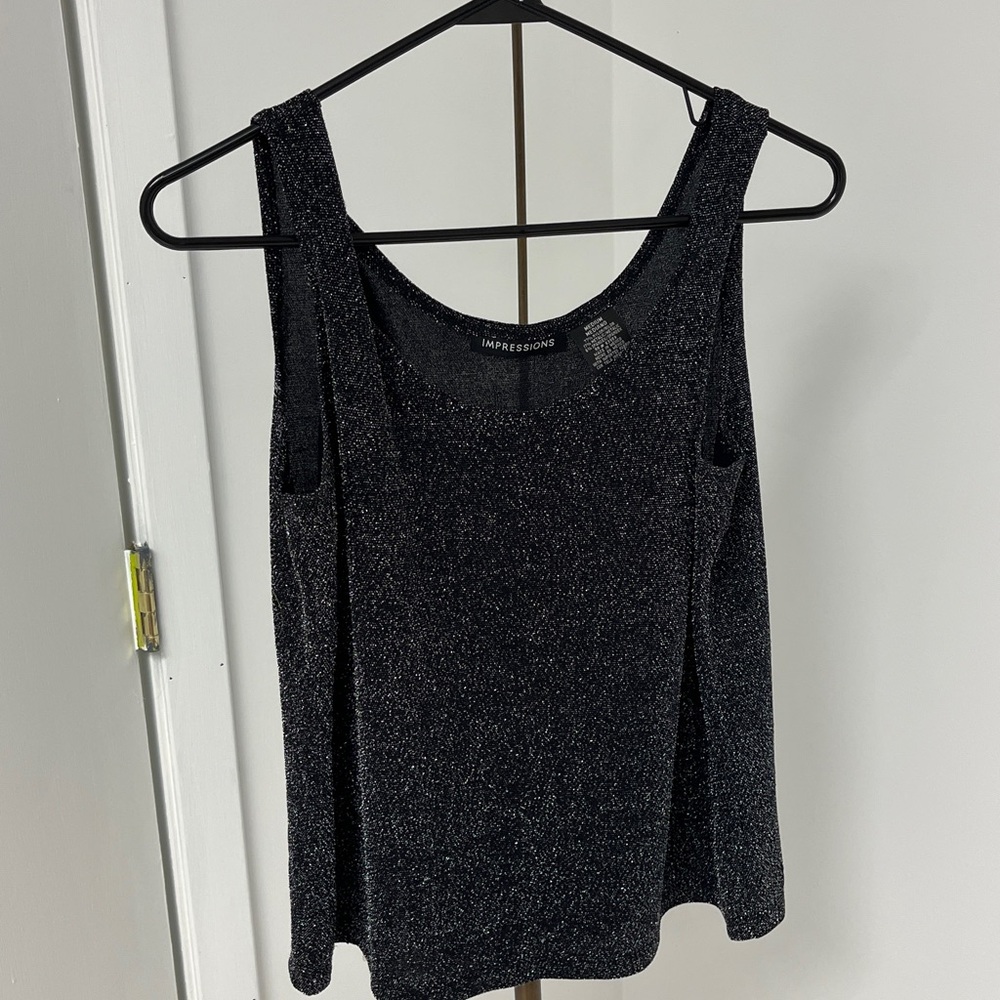 Impressions Glittery Black Top